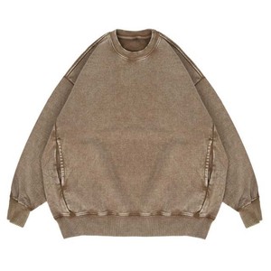 Sweat-shirts basiques pour hommes 100 % coton, 380 GSM, lavés à l'acide, style vintage, col rond, personnalisables, fabriqués au Pakistan 2026 - Product Image 1