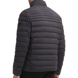 Chaqueta acolchada de lona negra para hombre al por mayor, ropa de calle de invierno de estilo a la moda personalizada, cálida, impermeable, con Cuello acolchado y bolsillo para hombre - Product Image 3