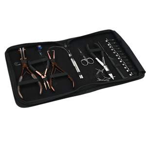 Salon Hair Extension Tools Kit <b>Tape</b>-In Press Tool <b>Micro</b> Bead Crimper Remover Flat Tip Plier & Ring Scissor Curved Needles - Product Image 1