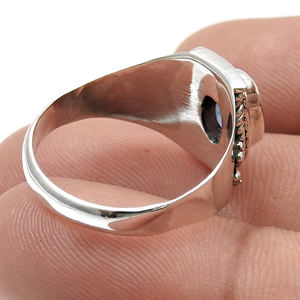 Lujo hecho a mano diseño de moda piedra preciosa labradorita Natural 925 anillos de promesa de plata esterlina joyería fina de moda al por mayor - Product Image 4