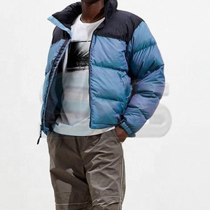 Veste bouffante à bulles avec logo personnalisé pour hommes, veste d'hiver en toile imprimée de haute qualité, épaisse, chaude et ajustée - Product Image 5