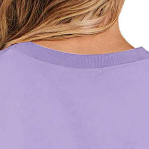 Poids lourd conception personnalisée demi manches goutte-épaule 100% coton col rond T-shirts à capuche femmes confortable sweat femme - Product Image 4