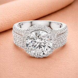 Bague de fiançailles en diamant taille ovale, baguette conique, classique pour femme, diamants de laboratoire certifiés IGI, or massif 14 carats plaqué rhodium - Product Image 2