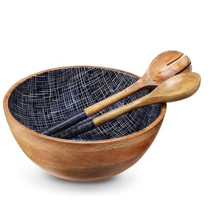 Tazón de Madera de Mango Esmaltado de Tendencia, Acabado Transparente, Diseño Hecho a Mano con Pulido, Tazón para Servir Masa para Uso en el Hogar, Hoteles y Restaurantes - Product Image 3