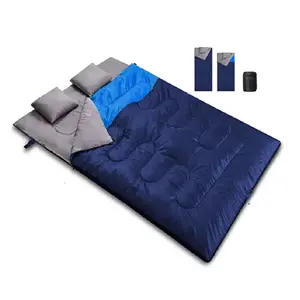 2023 đôi túi ngủ OEM mùa đông Túi ngủ với cắm trại gối cắm trại ngoài trời du lịch Túi ngủ