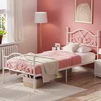 Vente directe fabricant – Cadre de lit double en métal OEM personnalisé avec tête de lit haute – Moderne, réglable et durable pour chambre à coucher