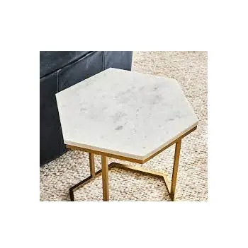 Современный дизайнерский журнальный столик с мраморной крышкой с золотым порошковым покрытием, железные ножки, модный журнальный столик, обеденный стол с мраморной крышкой