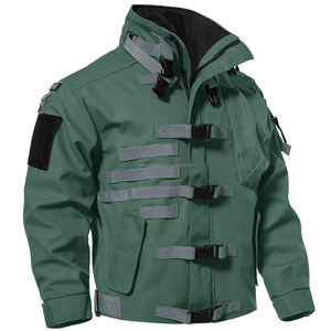 Chaqueta táctica Cordura suave para hombre, relleno de algodón para deportes al aire libre, ciclismo, impermeable, diseño de motocicleta, multibolsillo - Product Image 2
