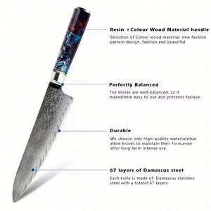 Vente en gros de couteau de cuisine professionnel en acier damas de haute qualité personnalisé OEM ODM avec manche pour couteau de chef de cuisine - Product Image 6