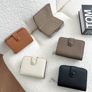 Ando Bag Genuine Cowhide Leather Short <b>Wallet</b> <b>Women</b> Zipper Coin Purse with Snap Closure and Card Slots - Product Image 1
