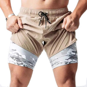 Pantalones cortos para correr 2 en 1 para hombre personalizados al por mayor, pantalones cortos deportivos para Fitness, proveedor de moda al por mayor, pantalones cortos de chándal para Unisex, 2025 - Product Image 1