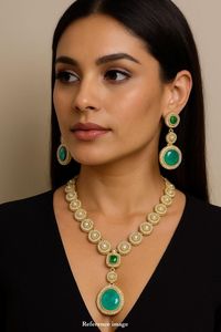 ชุดสร้อยคอเพชรโมอิสโพลิสซาไนต์หรูหราชุดต่างหูชุบทองสำหรับผู้หญิงเครื่องประดับดีไซน์เนอร์สำหรับงานแต่งงานและงานปาร์ตี้ - Product Image 2