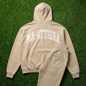 Conjunto de Sudadera con Capucha Beige y Pantalones Cargo para Hombre, Estilo Urbano, Oversize, de Algodón y Felpa, Venta al Por Mayor OEM - Product Image 6