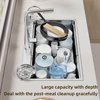 Évier de cuisine rectangulaire simple en acier inoxydable MOSHE SUS316L, style japonais, nano, épaisseur 3-5mm, avec rince-gobelet intégré et fonction de purification