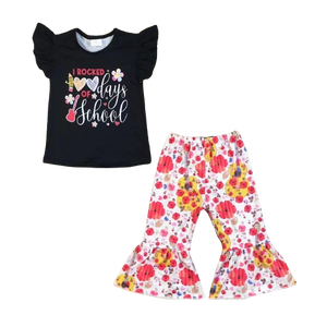 ชุดเสื้อแขนสั้นขาบานสำหรับเด็ก<span class=keywords><strong>เสื้อ</strong></span>ผ้าบูติกสำหรับฤดูร้อน - Product Image 3