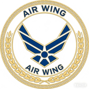 Pièce de défi personnalisée moderne en alliage de zinc, plaquée or brillant, émail souple, découpe et impression, commémorative Air Wing, objet de collection - Product Image 1