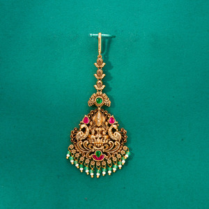 Antiguo templo Tikka con chapado en oro mate joyería de moda para la frente de los mejores mayoristas de joyería artificial de la India - Product Image 3