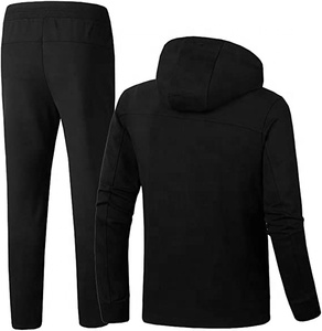 Survêtement d'hiver à logo personnalisable de haute qualité pour hommes, deux pièces à motif solide et confortable, vêtements d'entraînement/fitness, grande taille - Product Image 6