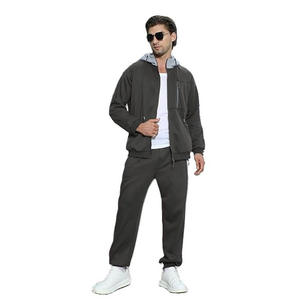 Survêtement d'hiver pour homme grande taille avec logo personnalisé, motif uni, écologique, respirant, 100% coton, léger, coupe-vent - Product Image 3