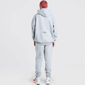 Combinaisons de jogging avec logo personnalisé ensemble de pantalons de survêtement à capuche en molleton imprimé soleil fané Survêtement évasé à empiècements pour hommes - Product Image 2