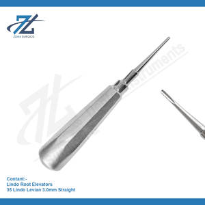 Lindo Levien 3.0mm Straight Root Elevator German High Quality Stainless Steel <b>Dental</b> Extraction Elevators Manufacturer Pakistan - Product Image 2