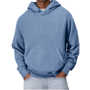 Haute qualité Streetwear Vintage 350GSM coton lavé à capuche français éponge surdimensionné poids lourd personnalisé lavage à l'acide à capuche 2026 - Product Image 2