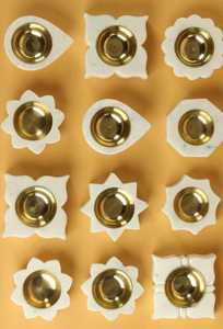 Candelero de mármol blanco de alta calidad Diya de mármol indio natural hecho a mano con diseño personalizado para decoración de oficina en casa - Product Image 2