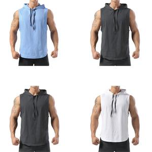 Débardeurs d'été pour hommes couleur unie sans manches maillot de corps gilet gymnastique entraînement Stringer Fitness T-Shirt Singlet décontracté tricoté - Product Image 2