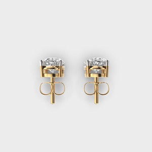 ต่างหูเพชรทรงรีเพาะเลี้ยงในห้องปฏิบัติการสำหรับผู้หญิง ทำจากทองคำขาว/โรสโกลด์/เหลือง 14K - Product Image 4