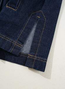 Veste en jean pour femmes, en gros, à la mode, personnalisée, respirante, surdimensionnée, légèrement délavée, à manches longues - Product Image 5