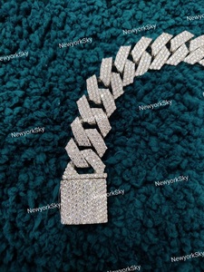 22 MM 8 pulgadas nuevo diseño Hiphop Bling Iced Out D Color VVS Moissanite diamante pulsera cubana para hombre de exportador indio - Product Image 3