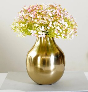 Florero de Metal de lujo para decoración del hogar, centro de mesa decorativo con acabado dorado para el hogar, sala de estar, oficina, Hotel, mesa, uso Interior - Product Image 6