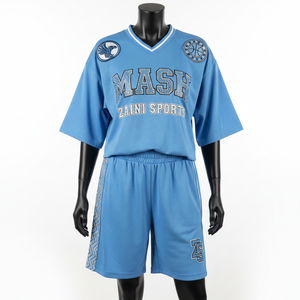 <b>Women</b> Mesh Jersey <b>Short</b> <b>Set</b> Premium Polyester Mesh Breathable Blue Side Panel Custom Heat Transfer Logo <b>Women's</b> <b>Sets</b> - Product Image 6