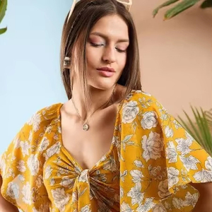 Main indienne bloc coton élégant robe de voyage personnalisé mariée mariage lune de miel robe cadeau vêtements d'été fille fête porter robe - Product Image 1