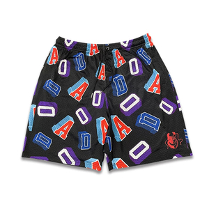 Shorts en maille décontractés unisexes personnalisés, tendance 2026, avec cordon de serrage, motif uni, taille mi-haute, sublimation - Product Image 2