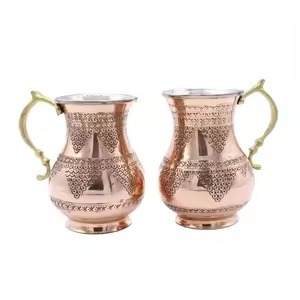 Taza de cobre de diseñador único con textura pulida que brinda belleza de clase atemporal y disfrute diario - Product Image 5