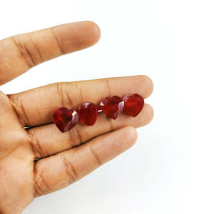 Natural Bangkok Ruby Calibrated Hearts Loose 6mm & 7mm Brilliant Cut Rainbow Moonstone <b>Beads</b> GIA Certified Square Trillion Shape - Product Image 3