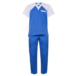 Uniformes de hospital de dos piezas de alta calidad con cuello en V para enfermeras, pantalones cortos transpirables de LICRA de lona para médicos, talla XL - Product Image 3