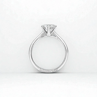 Montresor Infini Bague en argent sterling 925 pour femme avec moissanite sphérique de 7,4 mm pour mariage ou fiançailles 'Freeze Love'