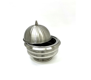 Casserole moderne en métal poli brillant argenté, anti-rouille, avec couvercle en acier inoxydable, plat de service haut de gamme pour la maison - Product Image 2