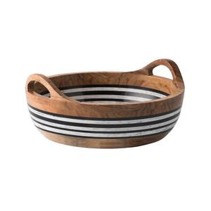 Precio al por mayor, cuenco de madera para servir, gran ensalada, fruta, cuenco decorativo, asas, utensilios de cocina decorativos de madera de Acacia hechos a mano - Product Image 2