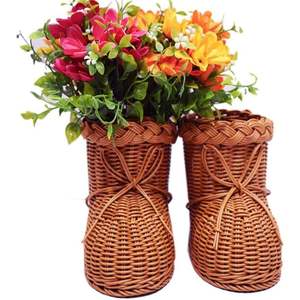 Contenedor de flores secas frescas tejidas a mano, cesta de almacenamiento decorativa de ratán para decoración del hogar, Cestas tejidas, tipo de producto - Product Image 5