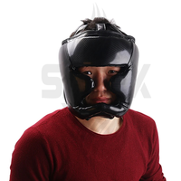 Protège-têtes et protège-dents en cuir pour le kickboxing - Protection complète du menton, sur mesure et imprimée