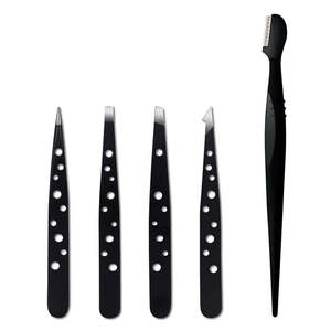 Ensemble de pinces à épiler pour cils et sourcils en acier inoxydable à pointe inclinée personnalisée - Product Image 6