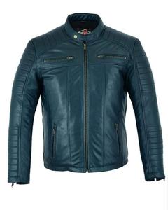 Cómoda chaqueta de piel de vaca para hombre, cuello levantado con etiqueta personalizada, tela de lona, gran oferta, nueva condición - Product Image 4