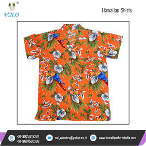 Chemises hawaïennes à manches courtes pour hommes, en coton, avec impression cerise et perroquet, articles de fête, prix le plus bas - Product Image 3