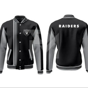 Veste de baseball universitaire en laine unisexe à manches longues décontractée d'hiver style letterman avec col à capuche pour hommes - Product Image 1