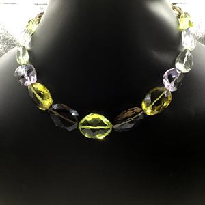 พลอยหลายชนิดทรงเว้าแบบธรรมชาติสำหรับทำเครื่องประดับชั้นดี สร้อยคอพลอย - Product Image 4