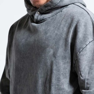 Hoodies Vintage Plus Size 350Gsm Thick Sun Faded Acid Wash Hoodie Pullover No String Heavyweight Sweatshirts avec Anti-Pilling - Product Image 4