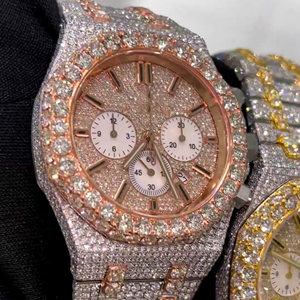 Superventas totalmente personalizado Iced Out Diamond Lab reloj cultivado para hombres Hip Hop diamante joyería reloj regalo - Product Image 4